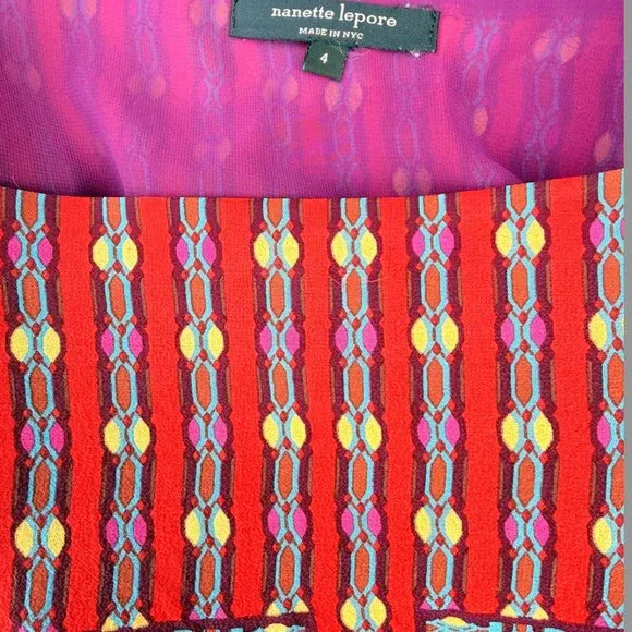 Boho Sheer Silk Nanette Lepore Blouse - Picture 4 of 4